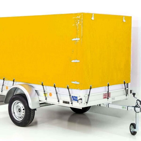 Remolque Koch con lona 125x250cm 750kg | tipo U4 | lona alta 140 cm profesional | amarillo