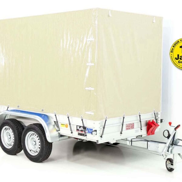 Remolque Koch con lona 150x300cm 2600kg | tipo 7.26 | lona alta 180 cm - Beige Marfil