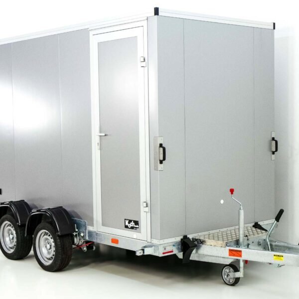 Vezeko remolque de caja abatible 157x344cm altura: 210cm 2,7t | puerta | bomba eléctrica | plata